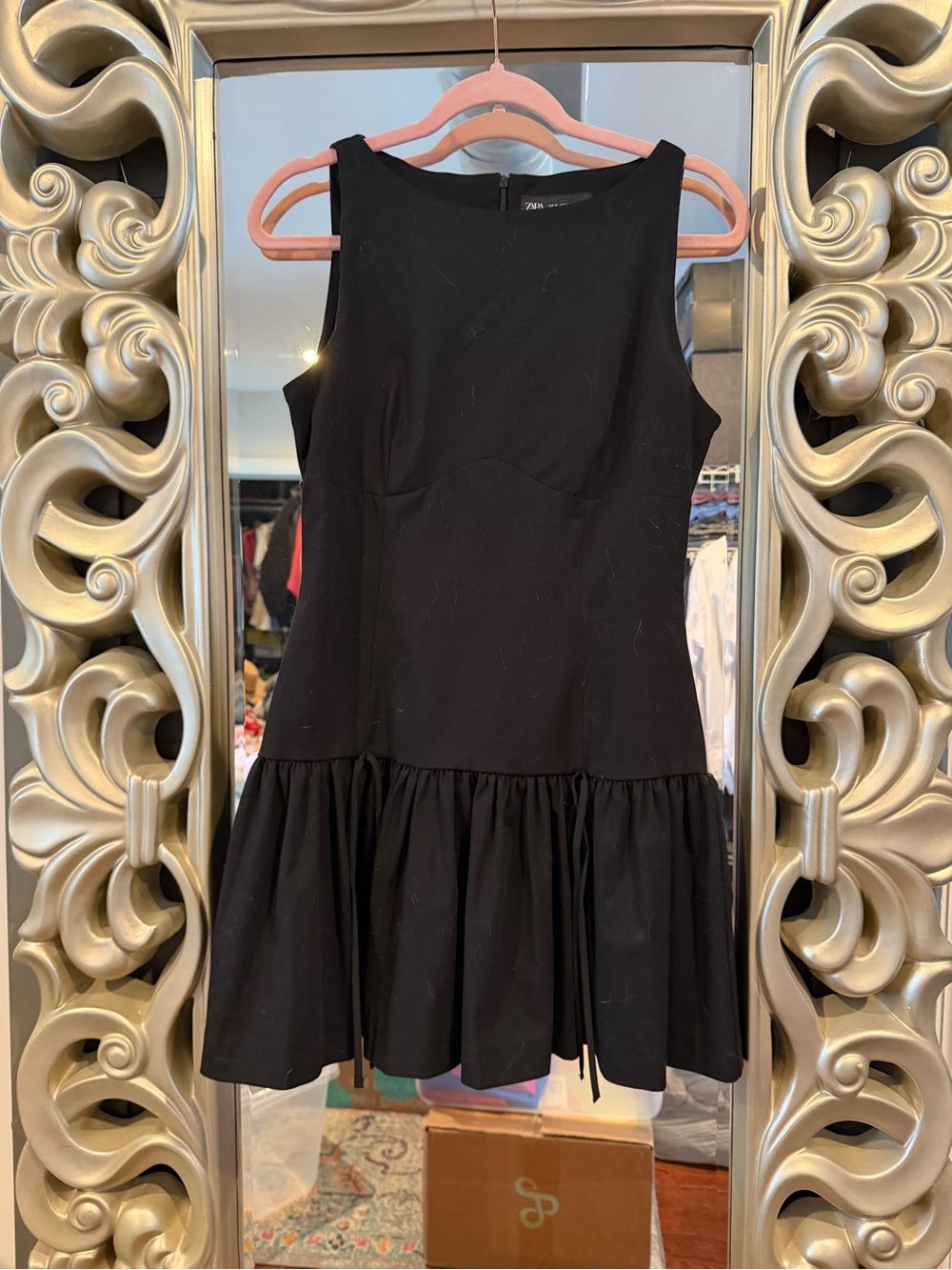 Like New Zara Black Sleeveless Peplum Dress Medium